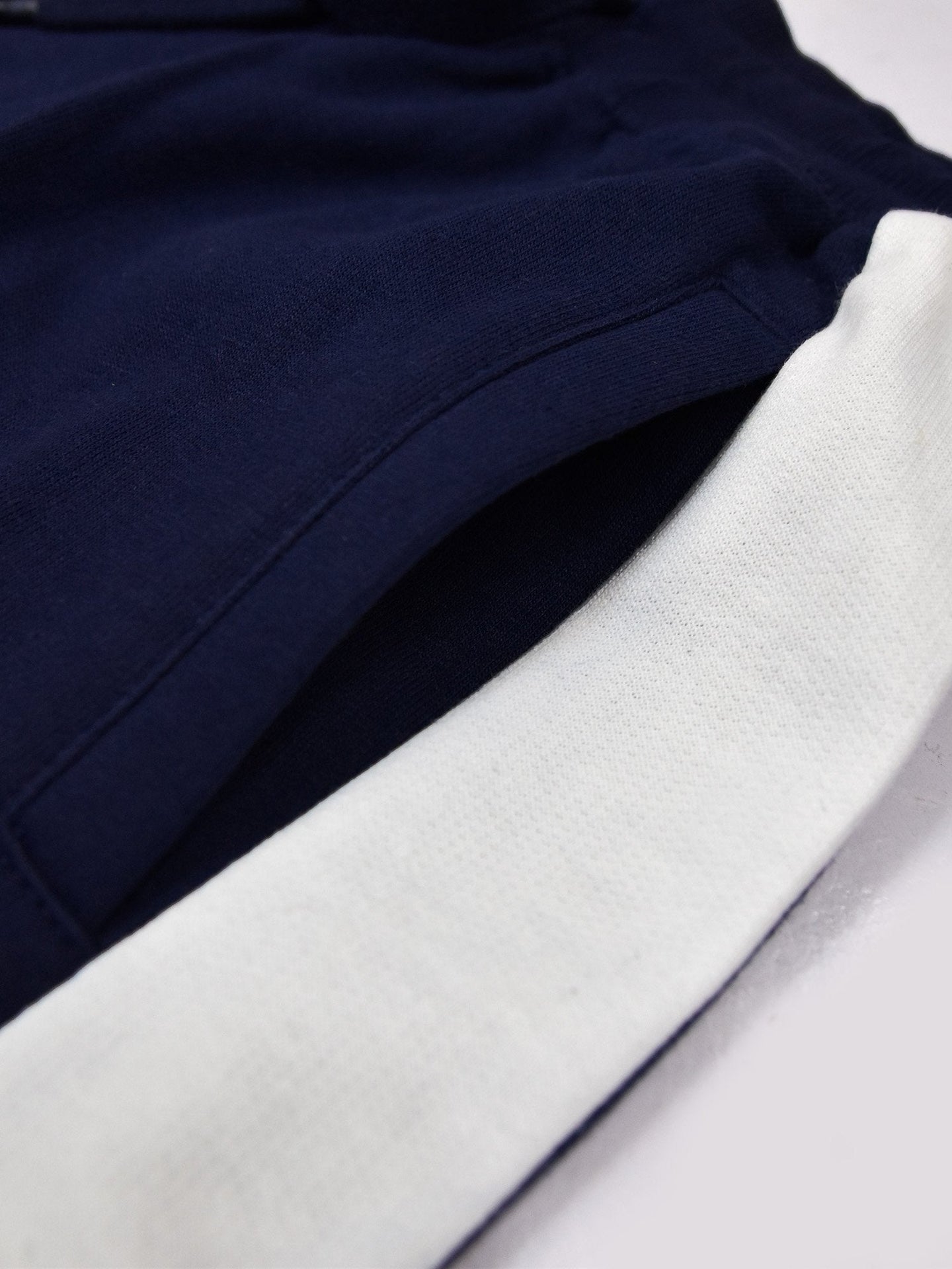 Y.F.K Fleece Jogger Trouser For Kids-Navy with White Panels-BR923