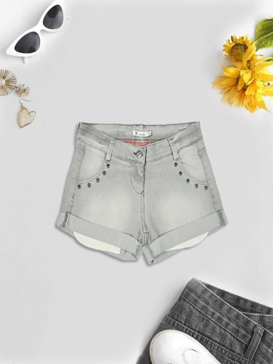 Kookai Denim Short For Ladies-Grey-SP2417