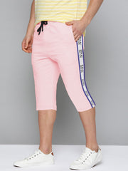 MAN Single Jersey Lounge Short For Men-Pink with Stripe-SP1790