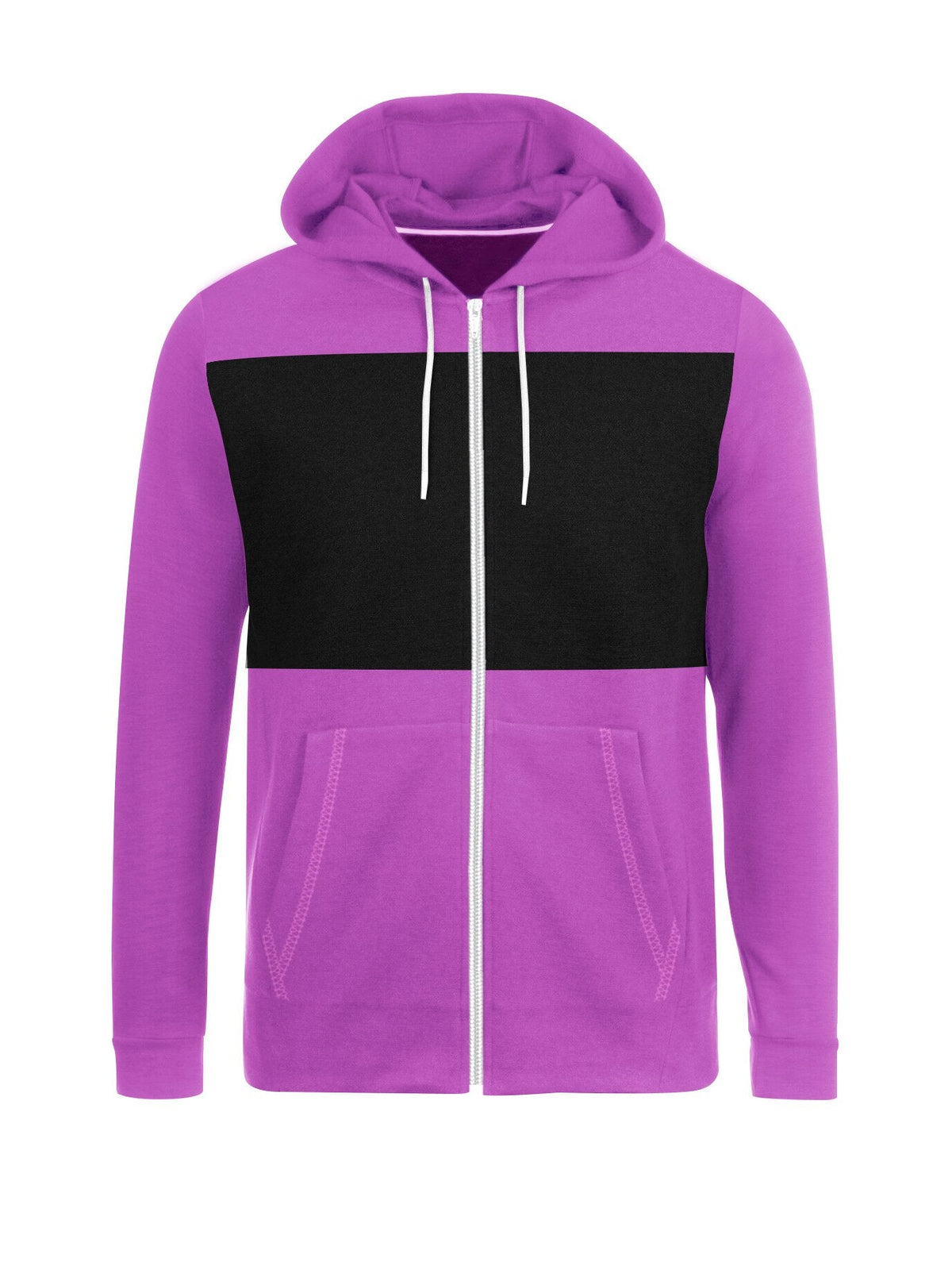 Next Fleece Zipper Hoodie For Men-Dark Magenta with Black Panel-BE15681/SP46