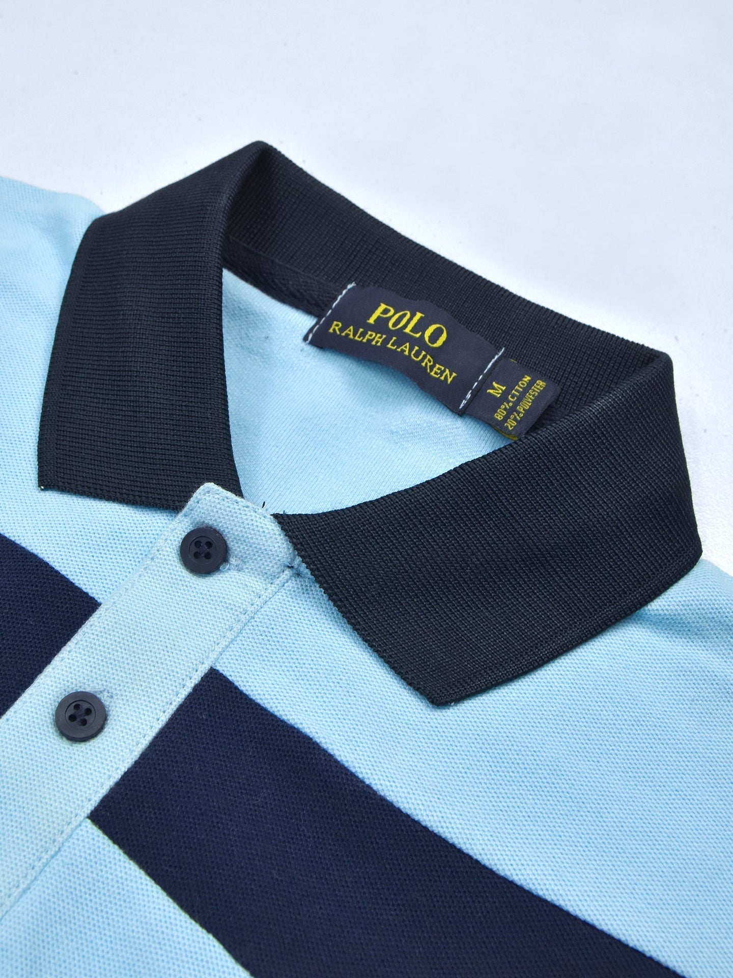 PRL Summer Polo Shirt For Men-Light Sky with Navy & Maroon Panel-BR13097