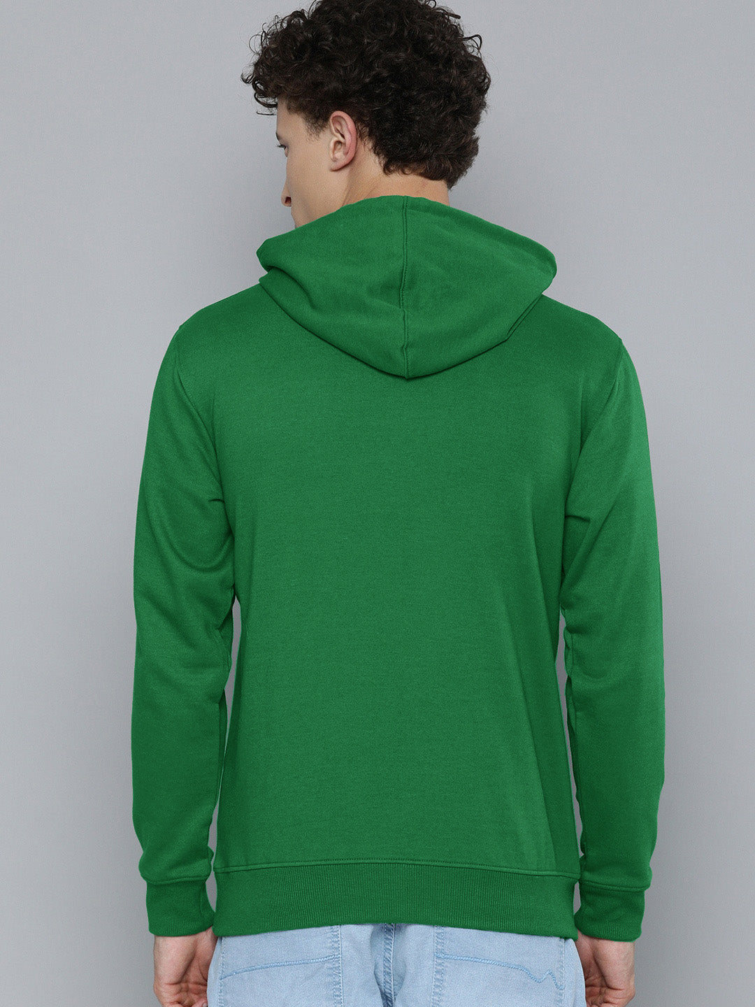 Next Fleece Pullover Hoodie For Men-Green With Print-SP327