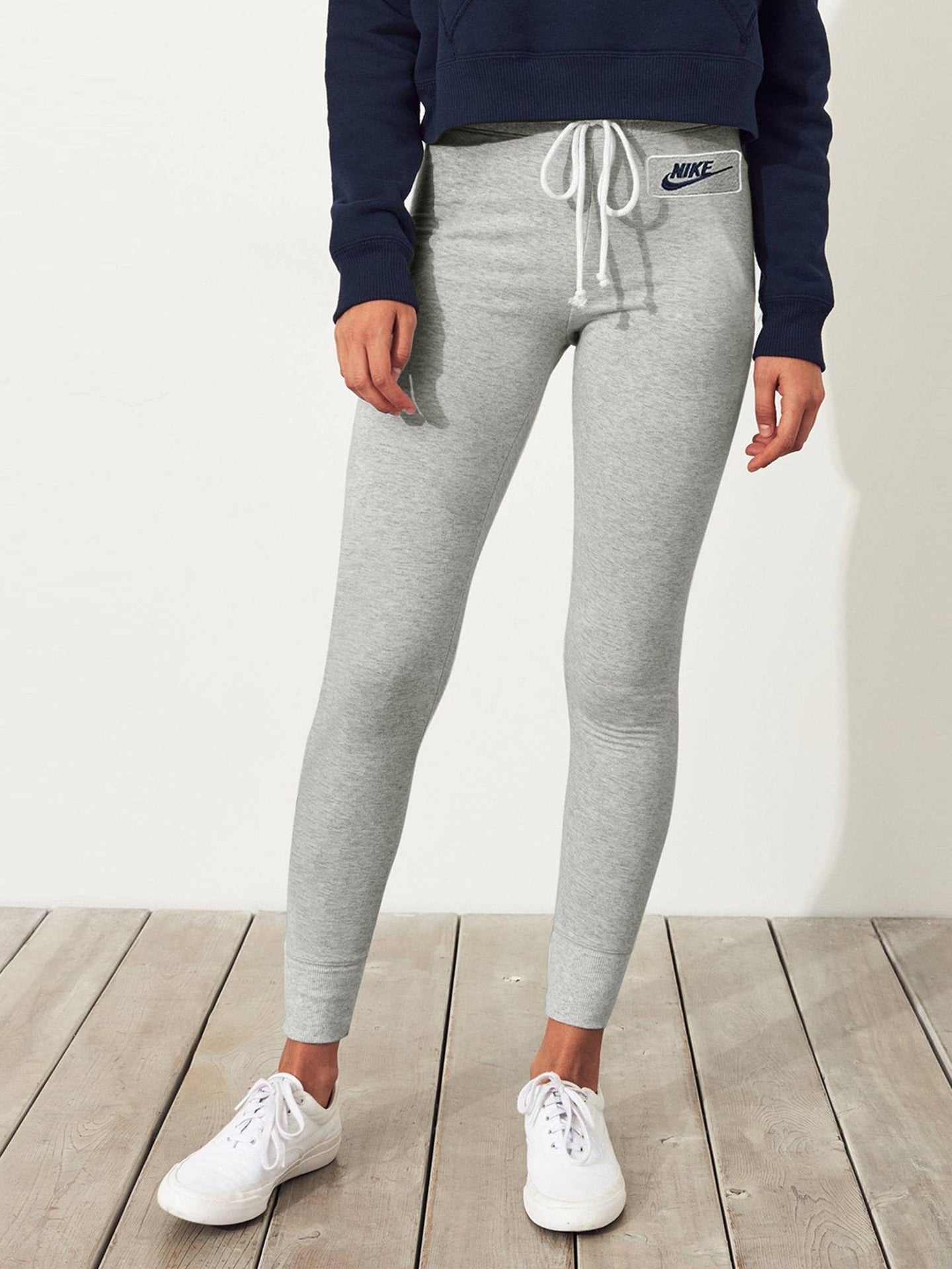 NK Fleece Slim Fit Trouser For Ladies-Grey Melange-SP531/RT2147