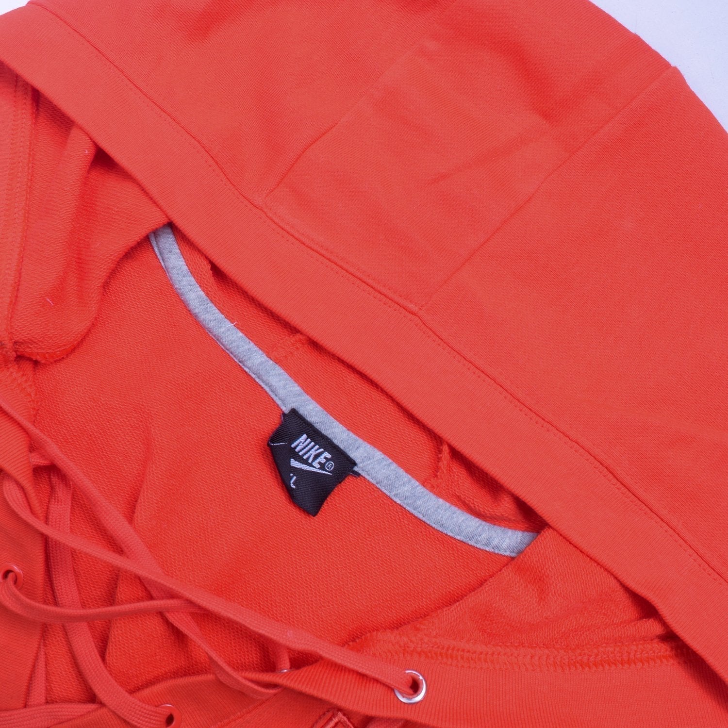 NK Terry Fleece Lace Up Hoodie For Ladies-Coral Orange-RT905