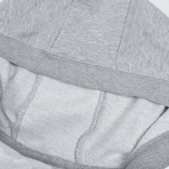 NK Terry Fleece Lace Up Hoodie For Ladies-Grey Melange-RT884