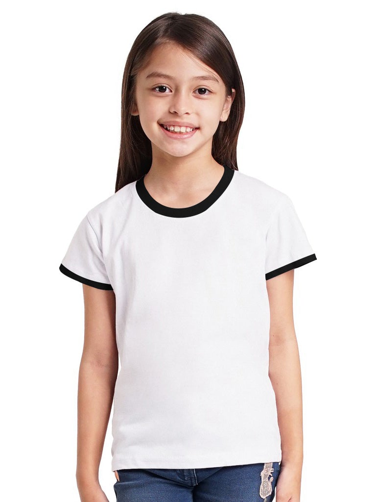 Popular Sports Crew Neck Single Jersey Tee Shirt For Kids-White-SP2374