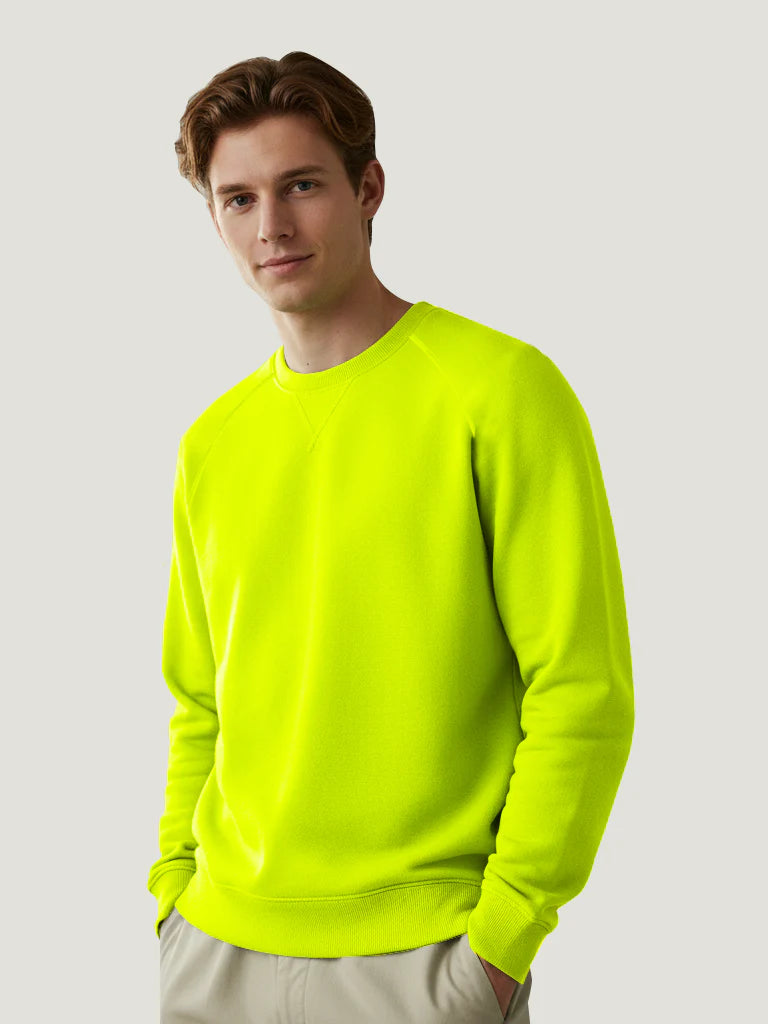 Payper Fleece Sweatshirt For Men-Lime Green-PSS001