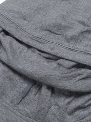 P&B Fleece Pullover Hoodie For Men-Charcoal Melange With Pink Panel-SP639/RT2158