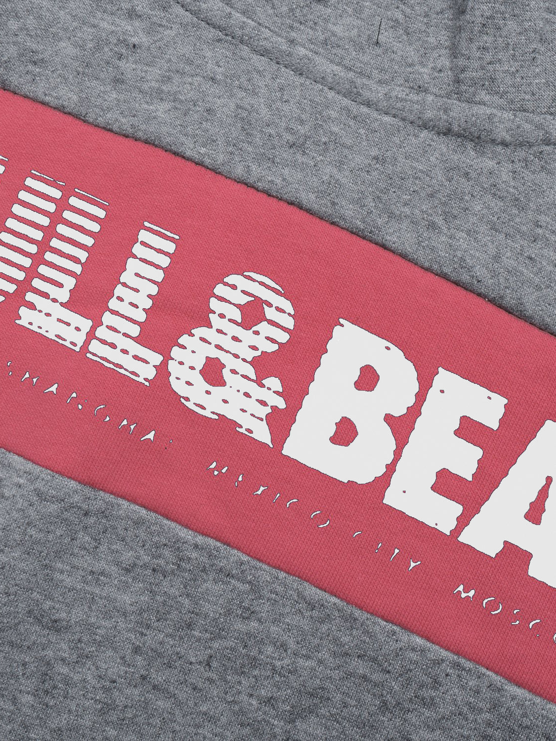 P&B Fleece Pullover Hoodie For Men-Charcoal Melange With Pink Panel-SP639/RT2158