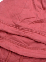 P&B Fleece Pullover Hoodie For Men-Dark Pink Melange With Prussian Blue Panel-SP636/RT2157