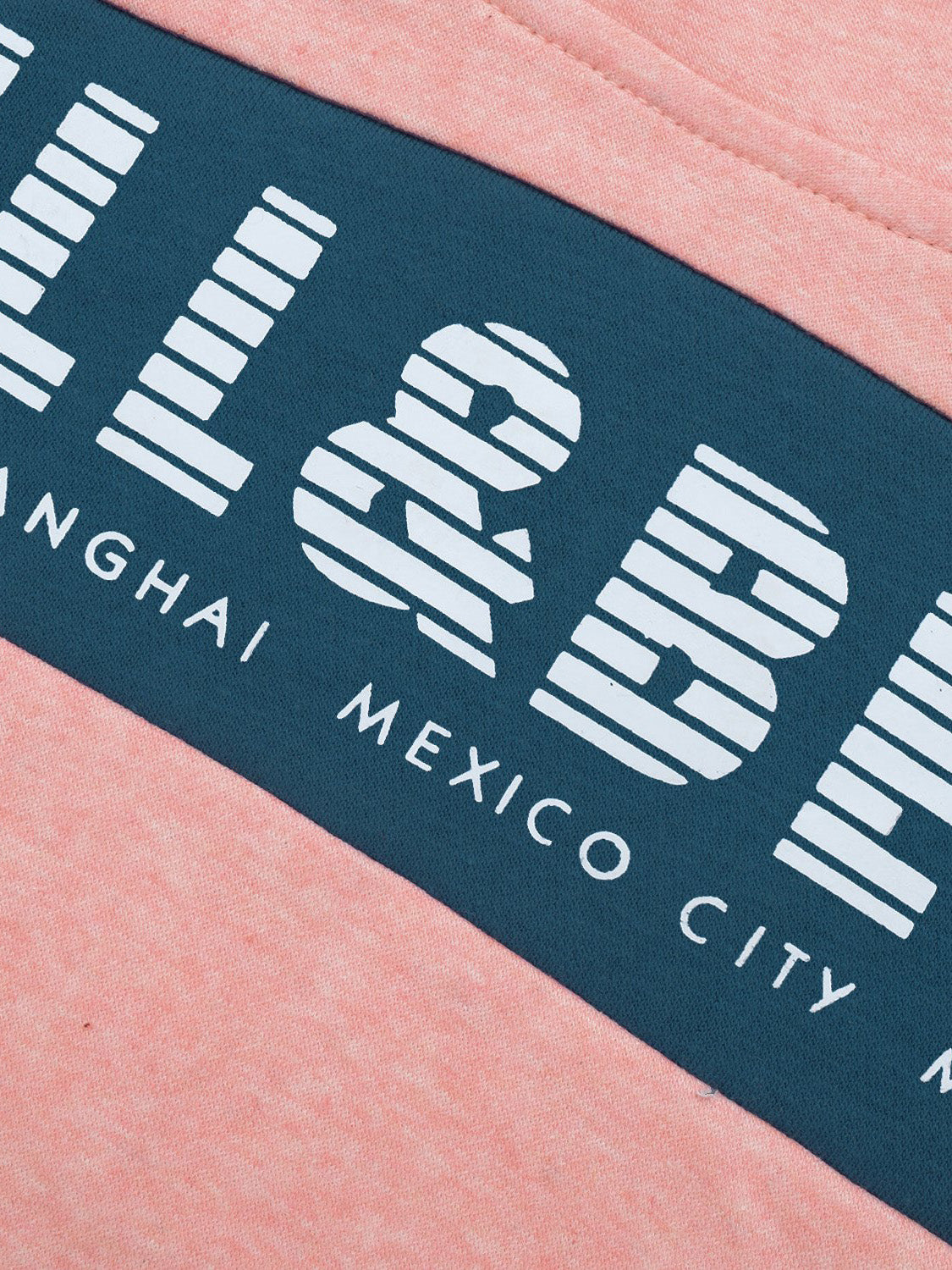 P&B Fleece Pullover Hoodie For Men-Pink Melange With Navy Panel-SP627