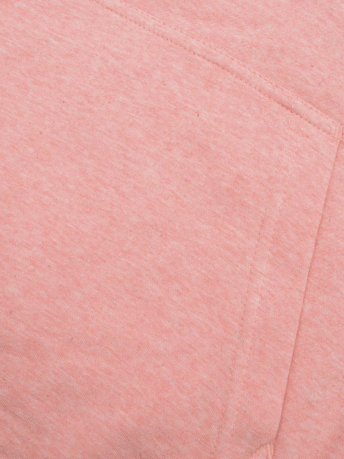 P&B Fleece Pullover Hoodie For Men-Pink Melange With Navy Panel-SP627