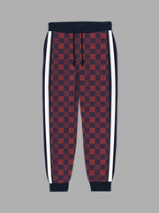 Diesel Terry Fleece Slim Fit Jogger Trouser For Kids-Allover Check With Assorted Stripes-SP929