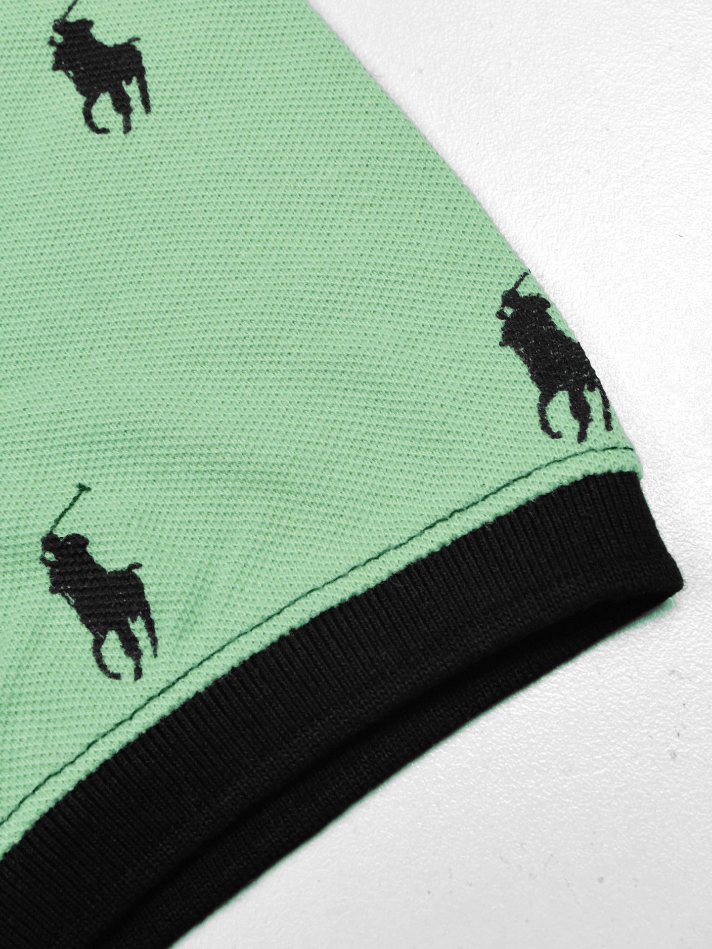 PRL Summer Polo Shirt For Men-Light Green with Allover Print-SP1444/RT2335