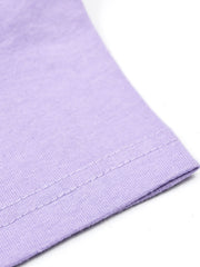 Summer Single Jersey Crew Neck Tee Shirt For Kids-Purple With Print-AN4154