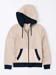 TH Quilted Zipper Hoodie For Kids-Light Peach With Navy-SP1206