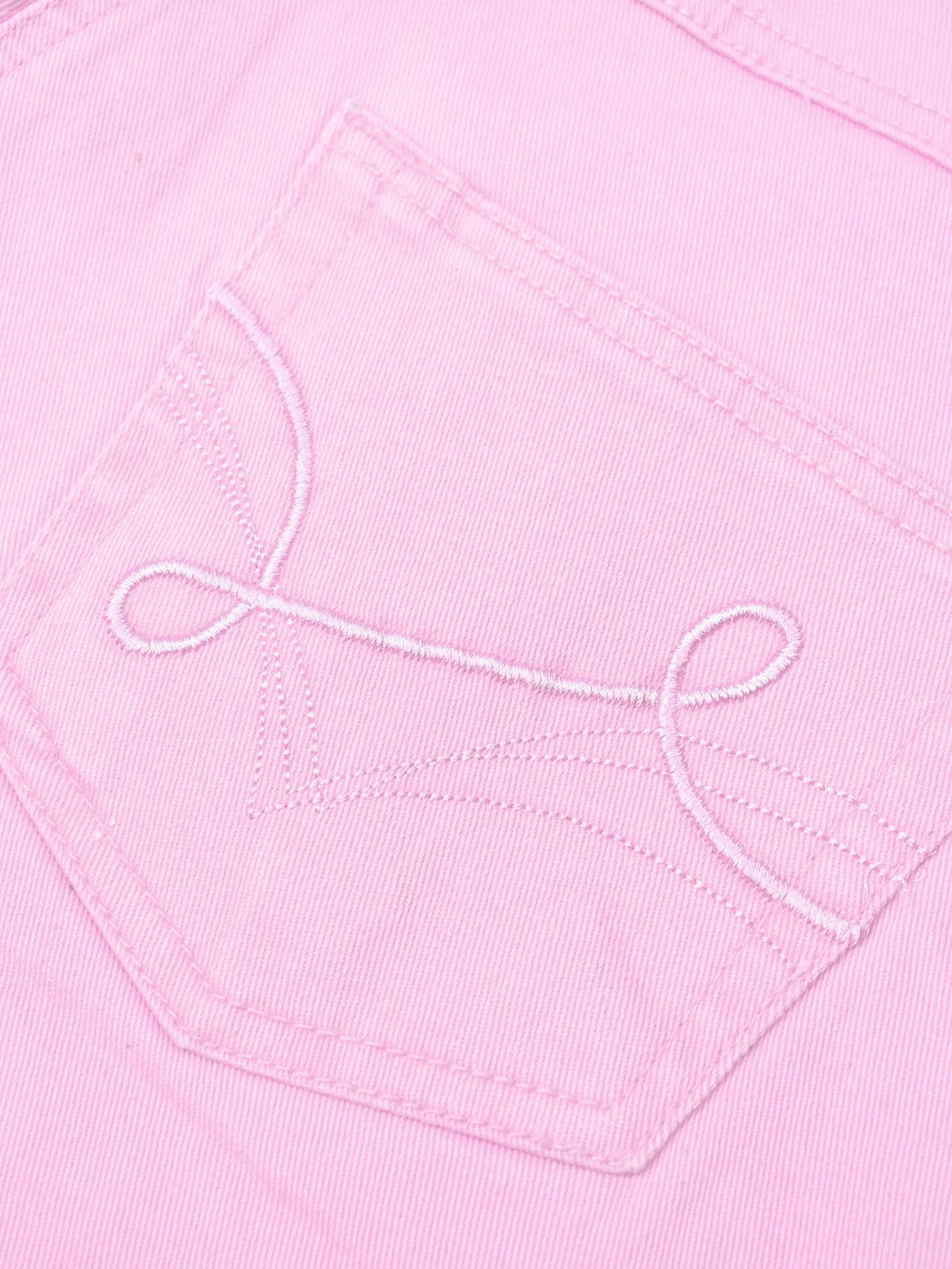 Authentic Slouchy Fit Cotton Denim For Ladies-Light Pink-CSD06